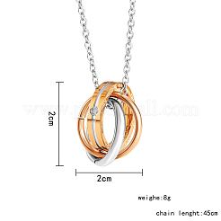 Collar con colgante entrelazado de 3 círculo para mujer&nbsp;JN1012A