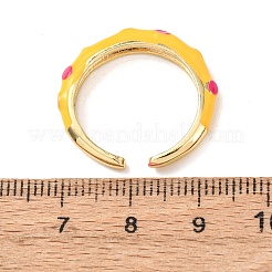 Offene Manschettenringe aus Messing und Emaille&nbsp;RJEW-P183-06G-M