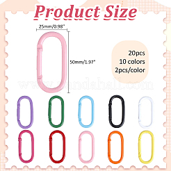 20 anneaux de porte à ressort en alliage de 10 couleurs.&nbsp;FIND-ME0004-11