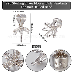 Anlaufschutz 4 Stück Sterling Silber SchraubKlaue Pin Cup Peg Bails&nbsp;STER-BBC0002-05P