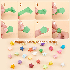 1 Set 7 Farben fluoreszierendes Glücksstern-Origami-Papier&nbsp;DIY-CP0010-79A