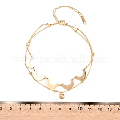 Mond 304 Edelstahl Satellitenketten Doppellagen Fußkettchen&nbsp;BJEW-H643-08G