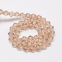 Chapelets de perles en verre bicone d'imitation de cristal autrichien&nbsp;GLAA-F029-4x4mm-12