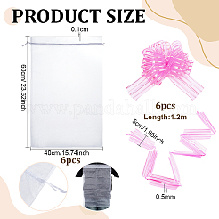 6 Stück rechteckige Organza-Verpackungsbeutel mit Kordelzug&nbsp;ABAG-PH0001-81A