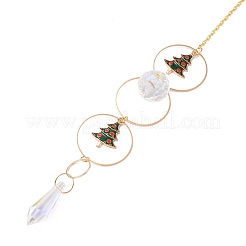 Décorations de pendentif en verre attrape-soleil sur le thème de noël&nbsp;AJEW-A037-04G