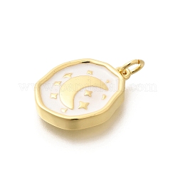 Emaille-Anhänger aus Messing mit Gestellbeschichtung&nbsp;KK-L225-029G-04