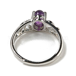 Ovale verstellbare Ringe aus natürlichem Amethyst&nbsp;RJEW-Q818-01P-03B