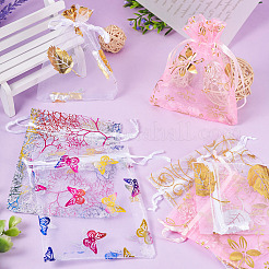 50 Stück 5 Stile Heißpräge-Organza-Geschenkbeutel&nbsp;OP-TA0001-03