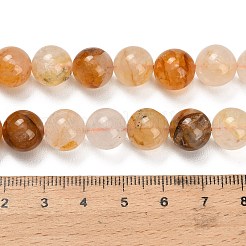 Natürlicher gelber hämatoider Quarz/goldene Heilerquarz-Perlenstränge&nbsp;G-F820-K03-10mm