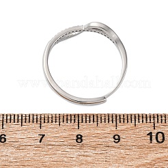 Anelli da dito in ottone micro pavé di zirconi cubici trasparenti per donna&nbsp;RJEW-S624-02P