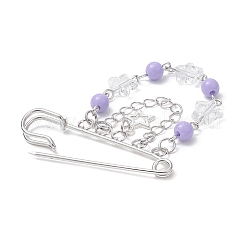 Nappa a catena in ottone con spilla da balia con ciondoli in perline acriliche&nbsp;JEWB-BR00105