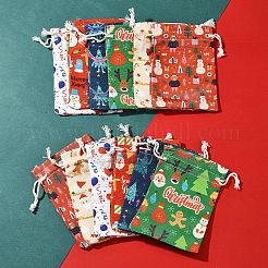 12 Stück 6 Stile Aufbewahrungsbeutel aus Stoff mit Weihnachtsmotiven&nbsp;ABAG-FS0001-09