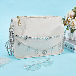 Messingketten & Acrylperlen Doppellagige Schleifen-Handtaschen-Dekoketten&nbsp;HJEW-NB00281