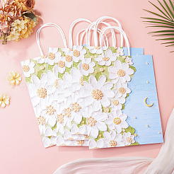 6 pz sacchetti regalo in carta stampata con fiori 3D&nbsp;ABAG-TADJ0001-05