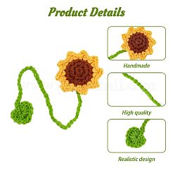 6 segnalibro a forma di fiore in poliestere intrecciato&nbsp;AJEW-GL0003-54