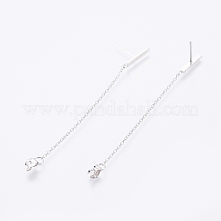 Boucles d'oreilles clous 925 en argent sterling rhodié&nbsp;EJEW-AA00271-07P