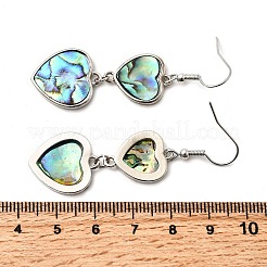 Messing natürliche Abalone Muschel Ohrhänger&nbsp;EJEW-F388-01B-P
