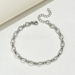 201 Fußkettchen aus ovalem Edelstahlring mit Gliederkette für Damen und Herren&nbsp;RL5795-2
