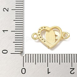 Dijes de conector de Virgen María con corazón religioso de circonita cúbica transparente y micropavé de latón chapado en rack&nbsp;KK-L224-099G-01