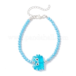 4 Stück 4 Farben Glas & handgefertigte Bunte Malerei-Perlenarmbänder für Frauen&nbsp;BJEW-TA00692