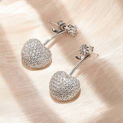 Pendientes de latón con micropavé de circonitas cúbicas&nbsp;EJEW-M077-12P-01