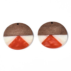 Pendentifs en bois de résine et de noyer&nbsp;RESI-S389-070A-A13
