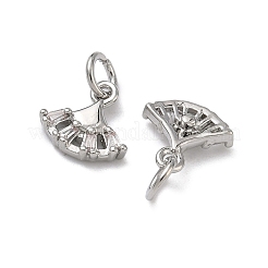 Fächeranhänger aus Messing mit klarem Zirkonia-Pavé&nbsp;KK-H256-16P