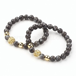 Bracciali elasticizzati con perline miste naturali e sintetiche&nbsp;BJEW-G514-12