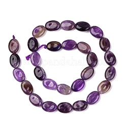Natürlichen Amethyst flach oval Perlenstränge&nbsp;G-M206-20