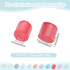 80g 8 Farben Glas Saatperlen&nbsp;GLAA-GO0001-20B
