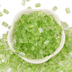 Perles de rocaille en verre peintes en spray transparentes&nbsp;SEED-L011-10A-06