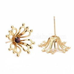 Boucles d'oreilles clous fleur zircone cubique&nbsp;EJEW-I265-11G