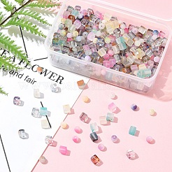 450 Stück 3 Stile Milchglasperlen mit goldenem Glitzerpulver&nbsp;DGLA-FS0001-13