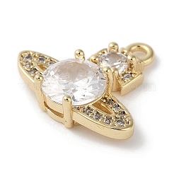 Messing micro pave klar zirkonia charme&nbsp;KK-G491-17G
