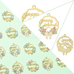 24 Stück 6 Arten Legierung Emaille Anhänger&nbsp;ENAM-YW0004-89