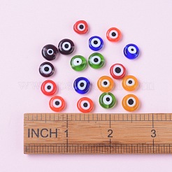 6 Farben handgemachte böse Blick Bunte Malerei Perlen&nbsp;LAMP-JP0001-12