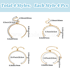 16 stücke 4 arten 304 edelstahl kette armband zeug&nbsp;MAK-SC0001-37