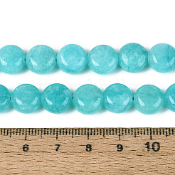 Teñidos naturales blancas abalorios de jade hebras&nbsp;G-T143-16F