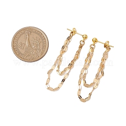 Orecchini a bottone con nappe in acciaio inossidabile 304 e ottone&nbsp;EJEW-JE06157