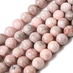 Fili di perline rotonde di diaspro zebrato rosa naturale&nbsp;G-E334-8mm-11