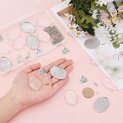 DIY-Set zur Herstellung einer ovalen Halskette mit Fotoanhänger&nbsp;DIY-FH0004-62