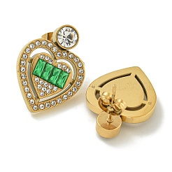Pendientes de acero inoxidable 304 con revestimiento iónico (IP) y rhinestone.&nbsp;EJEW-G400-02C-G