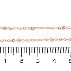 2 mm große Satellitenkettenhalsketten aus Messing mit Gestellbeschichtung für Damen und Herren&nbsp;MAK-L044-11RG