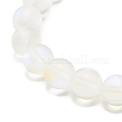 Bracelet extensible perles rondes en pierre de lune synthétique&nbsp;BJEW-JB07482