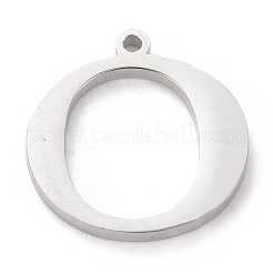 Ciondolo lettera in acciaio inossidabile 304 anti-ossidazione con strass&nbsp;X-STAS-J028-01O