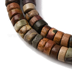 Brins de perles en jaspe picasso naturel/jaspe polychrome&nbsp;G-L624-I15-2x4mm