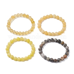 4 Uds. Constelación de jade topacio natural redondo de 8mm y jade amarillo teñido y jaspe picasso&nbsp;BJEW-JB10637