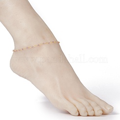 Cavigliere sfaccettate rotonde con perline di ametista naturale&nbsp;AJEW-AN00360-04