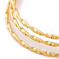 7 Stück PVD-Vakuumbeschichtung 304 Edelstahl strukturierte Ring Armreifen Set für Frauen&nbsp;BJEW-A011-13C-G