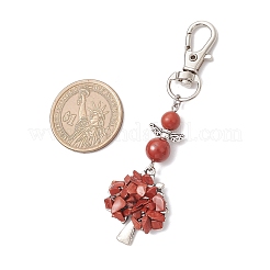 Pendentifs décoratifs en pierres précieuses naturelles et synthétiques représentant l'arbre de vie des chakras&nbsp;HJEW-JM03731